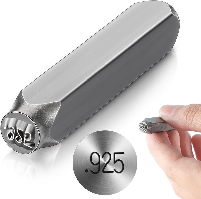 Lingvee 1/4 Jewelry Metal Stamp, 925 Steel Stamp Design Crafts Punch Metal Design Stamps Punch Stamping Tool for Making Custom Jewelry and Stamping Soft Metals - Image 1
